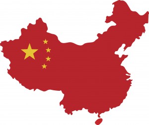 China flag and map